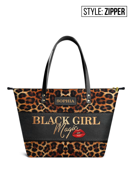 Black Girl Magic Leather Tote Bag