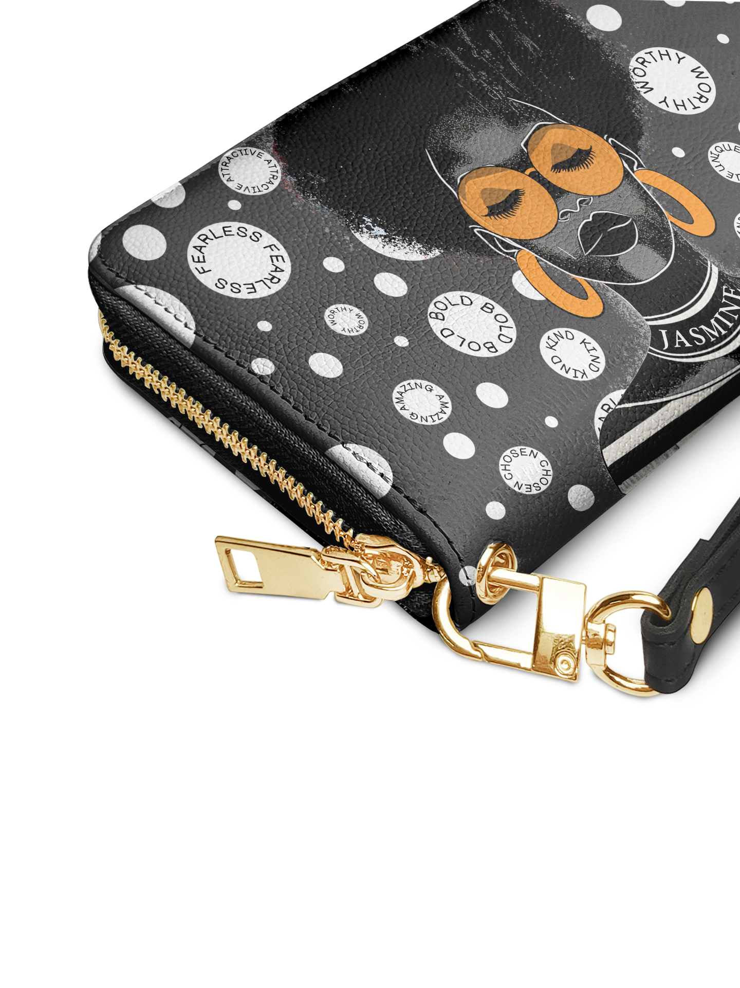 The Essence - "Fahari" Black Polka-dot Wallet