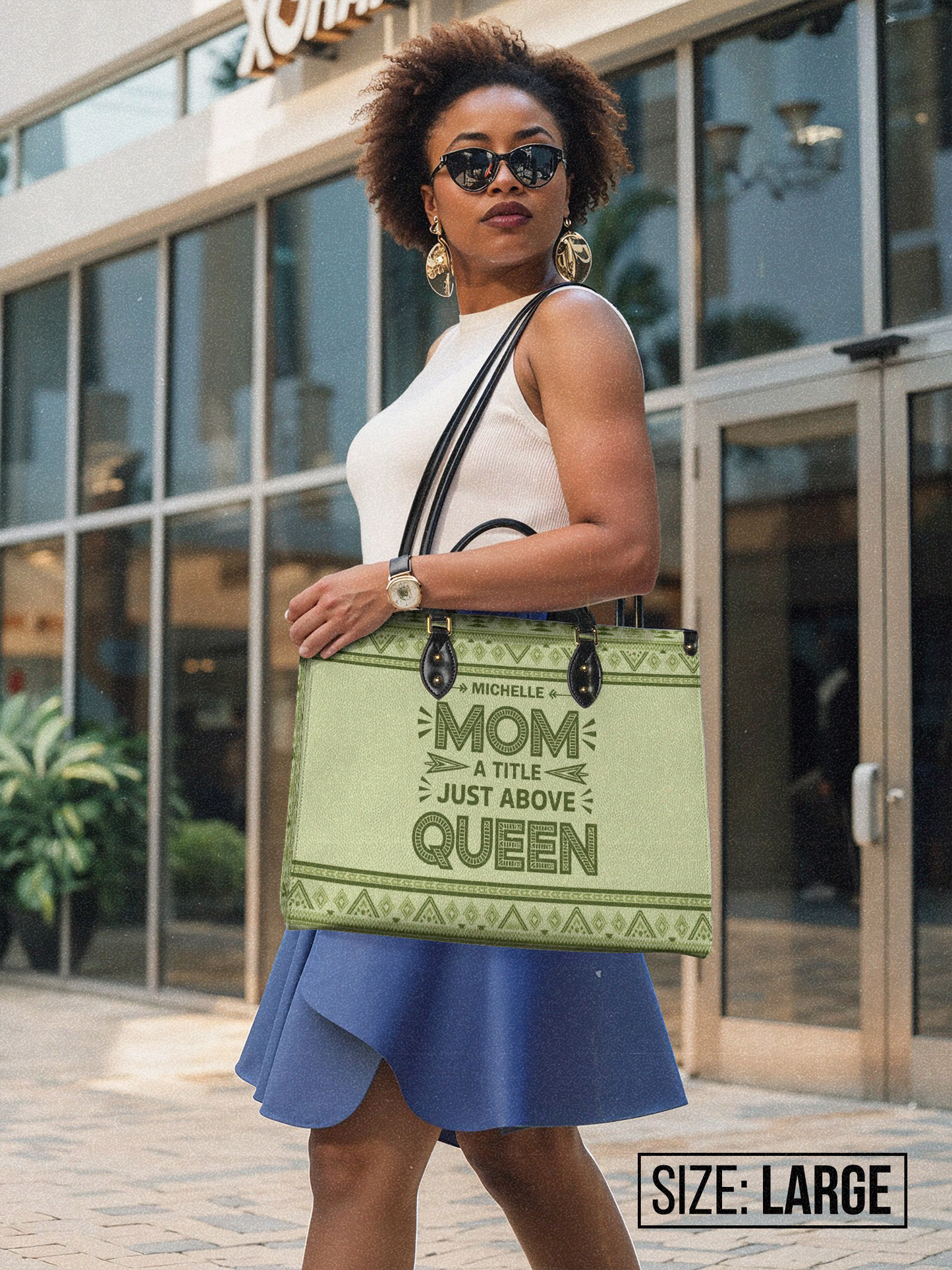 Mom A Title Just Above Queen Crossbody Satchel