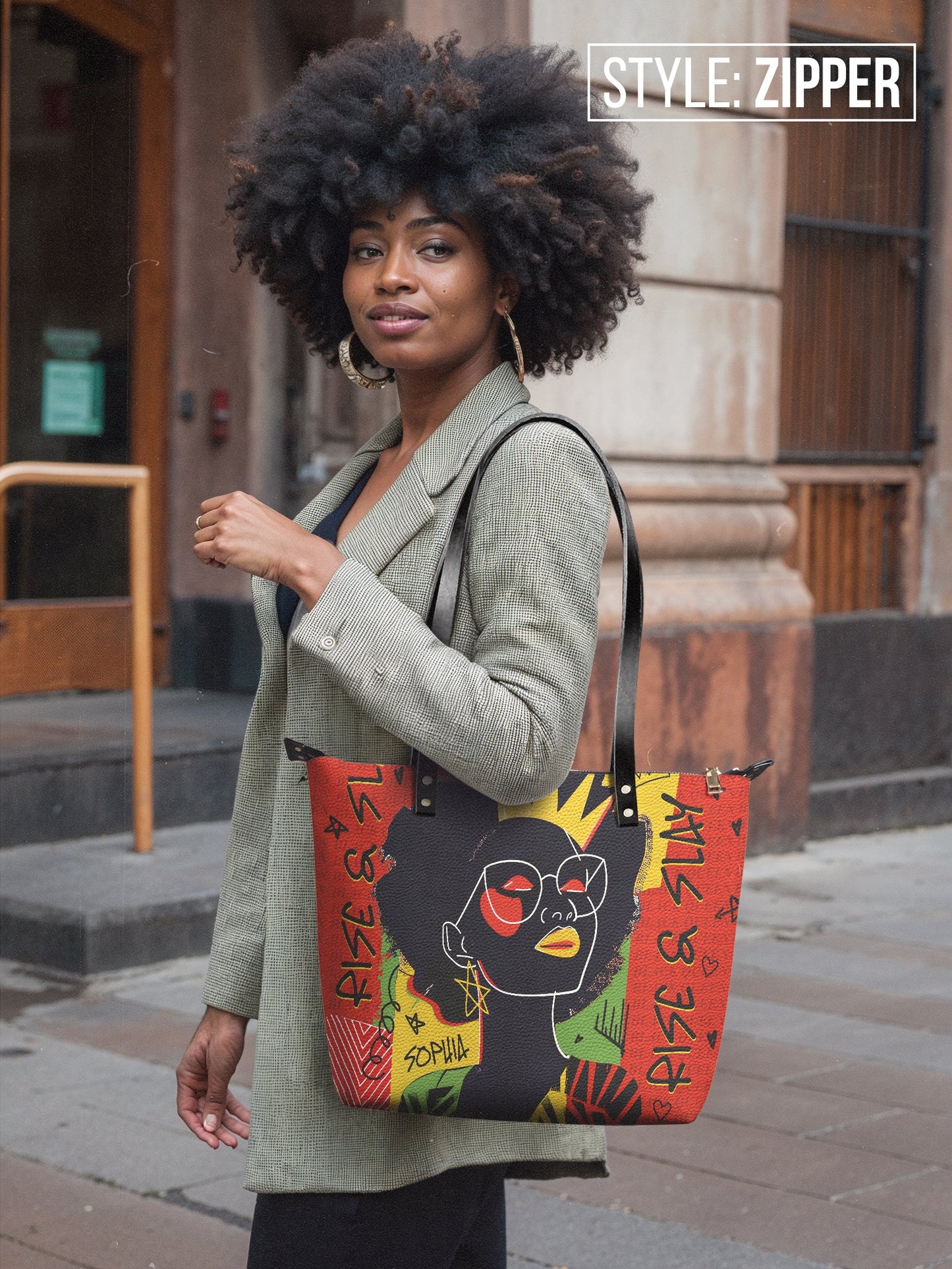 Rise & Slay - "Aina" Red Juneteenth Leather Tote