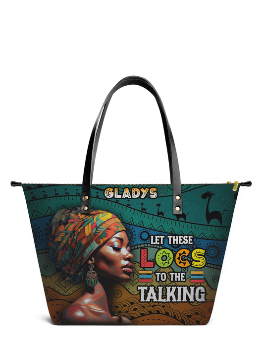 Let These Locs Do The Talking Leather Tote Bag