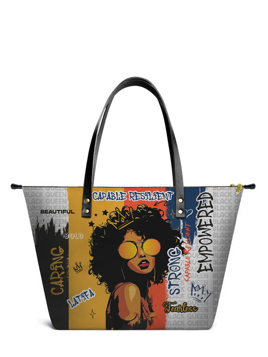 Zodiac Queen Leather Tote Bag