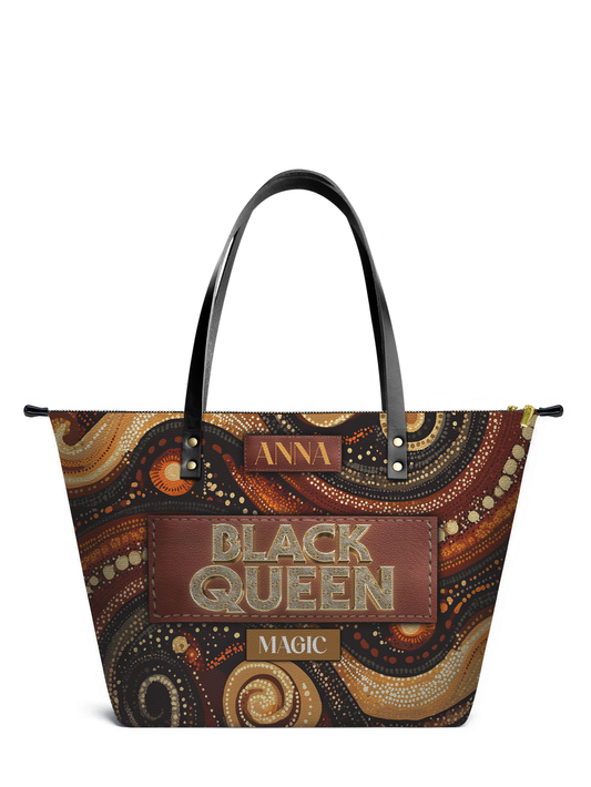 Black Queen Magic Leather Tote Bag